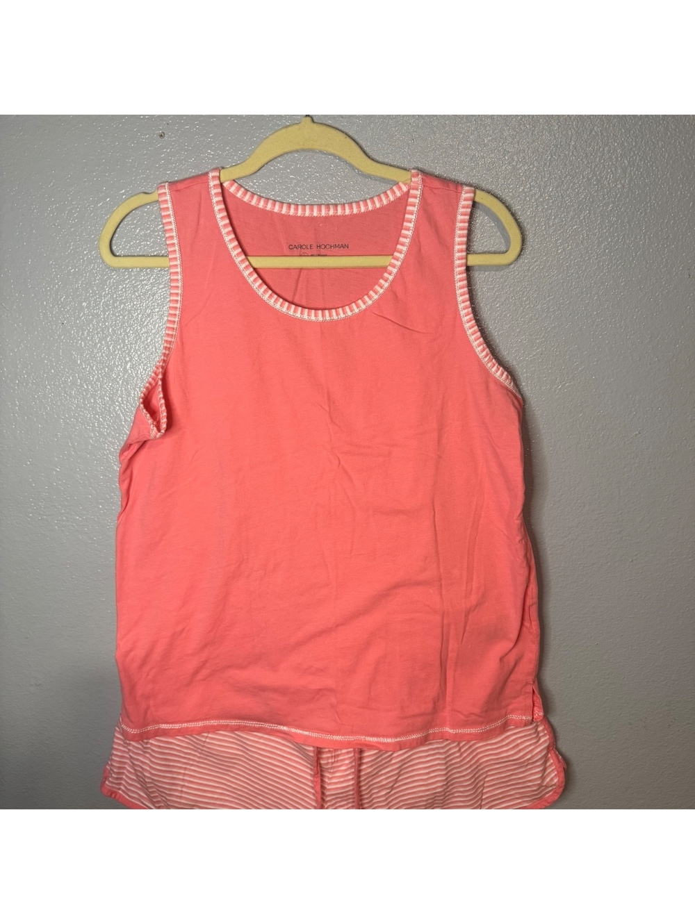 Carole Hochman Pink Pajama Set Women’s Large Tank Top Shorts Sleepwear - Picture 3 of 10